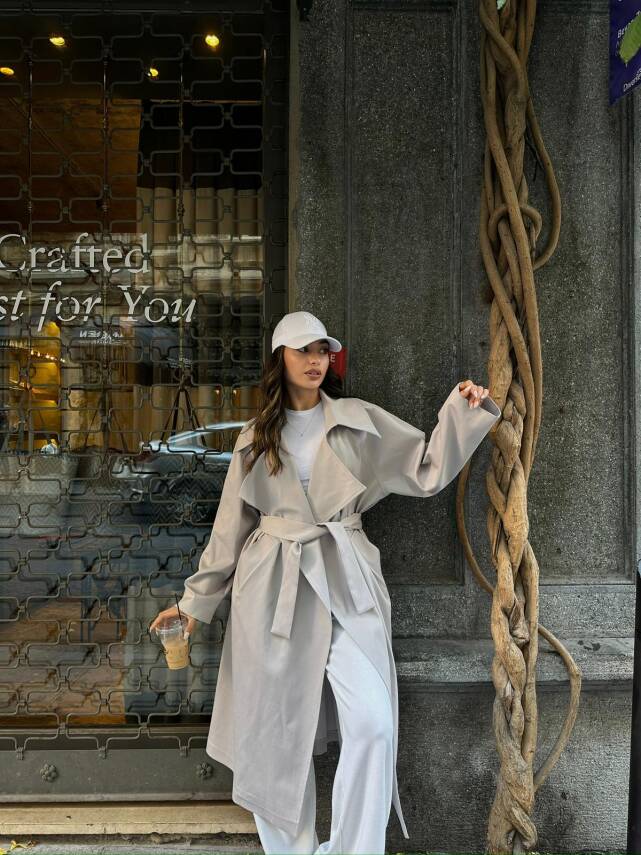 Daily Casual Kemerli Trençkot - 3