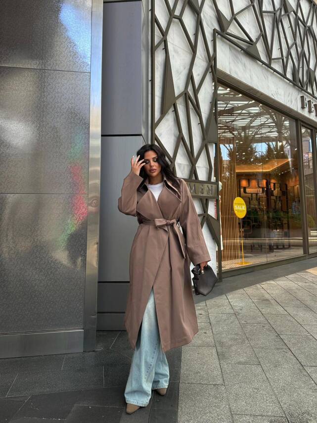 Daily Casual Kemerli Trençkot - 4