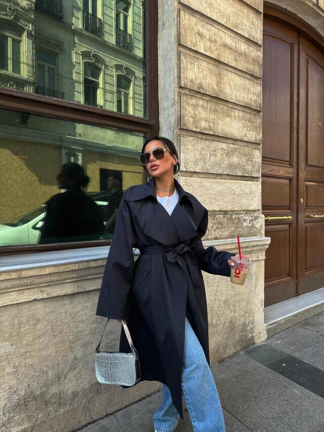 Daily Casual Kemerli Trençkot - 5