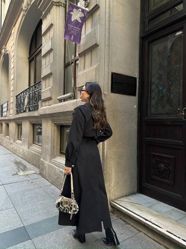 Kruvaze Yaka Trençkot - 4