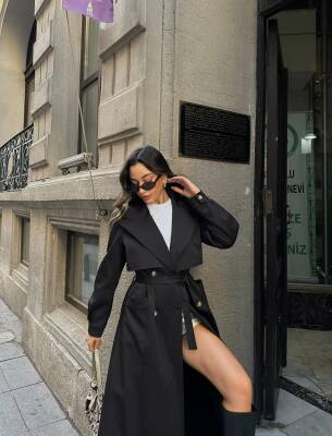 Kruvaze Yaka Trençkot - 5